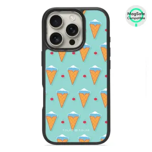 Fujisan Lake Blue Ice Cream - iPhone 16 Pro Frosted Black Bumper MagSafe Case