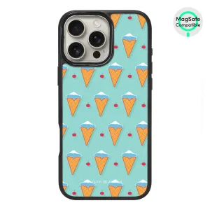 Fujisan Lake Blue Ice Cream - iPhone 16 Pro Max Frosted Black Bumper MagSafe Case