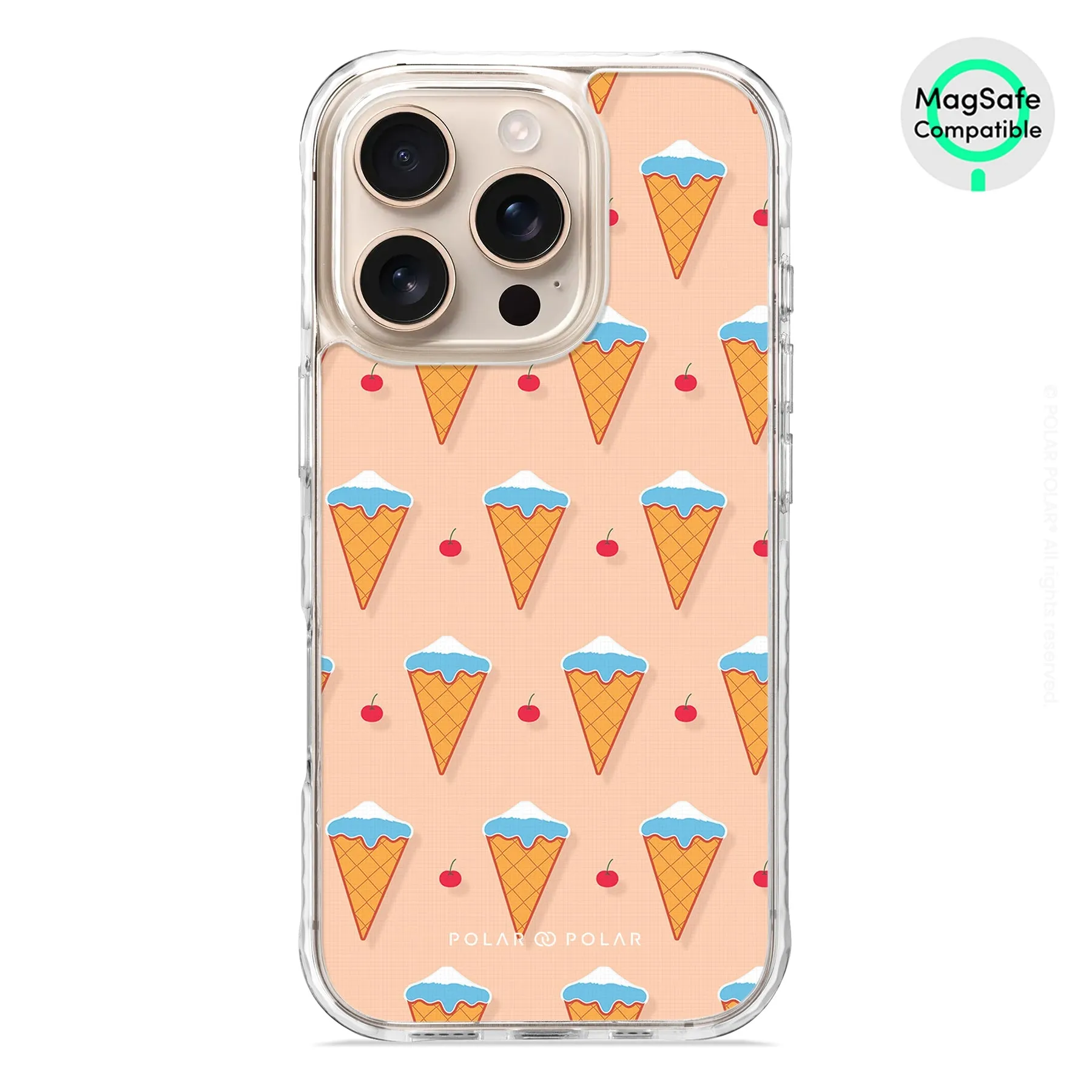 Fujisan Peach Ice Cream - iPhone 16 Pro Clear Bumper MagSafe Case