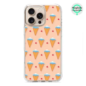 Fujisan Peach Ice Cream - iPhone 16 Pro Max Clear Bumper MagSafe Case