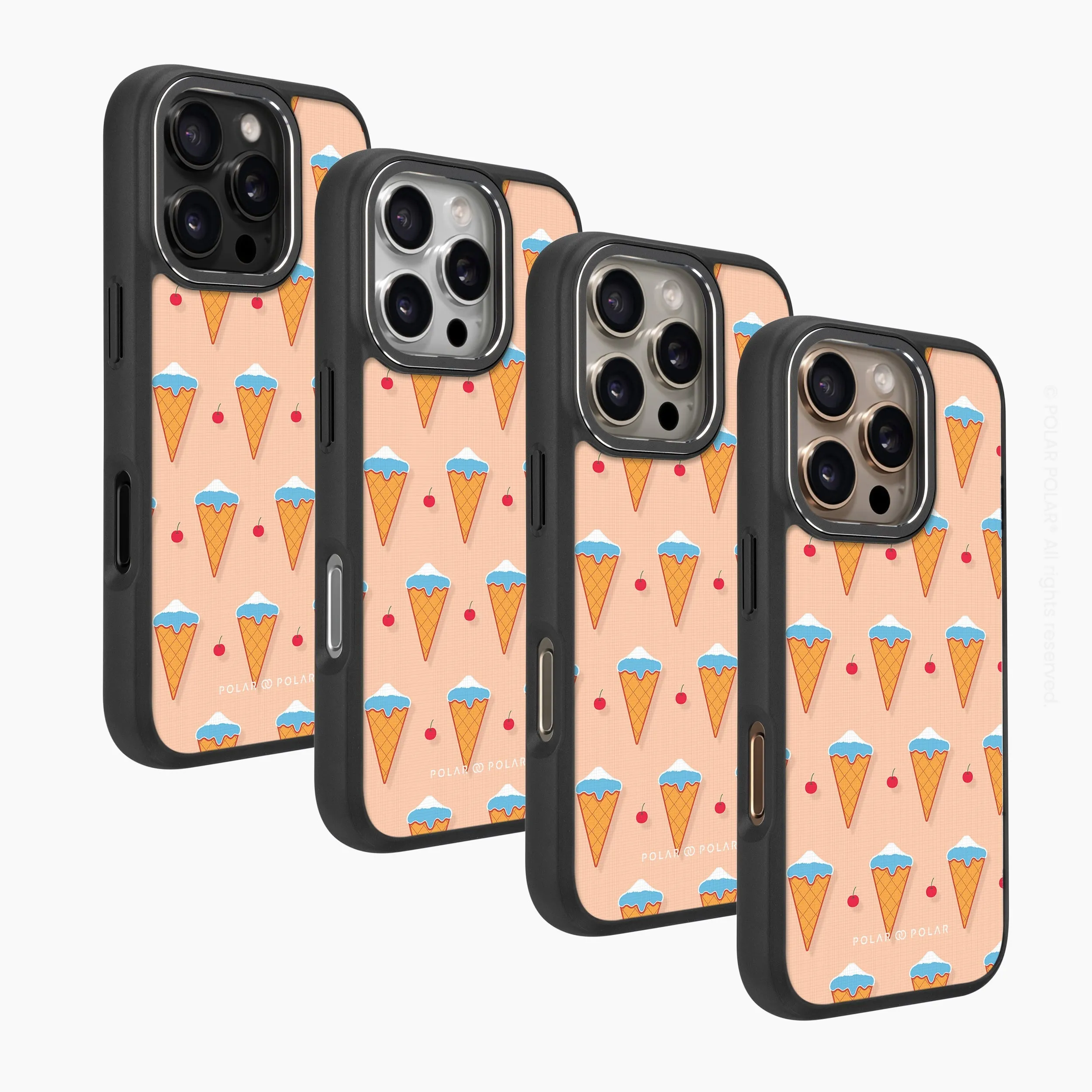 Fujisan Peach Ice Cream - iPhone 16 Pro Max Frosted Black Bumper MagSafe Case