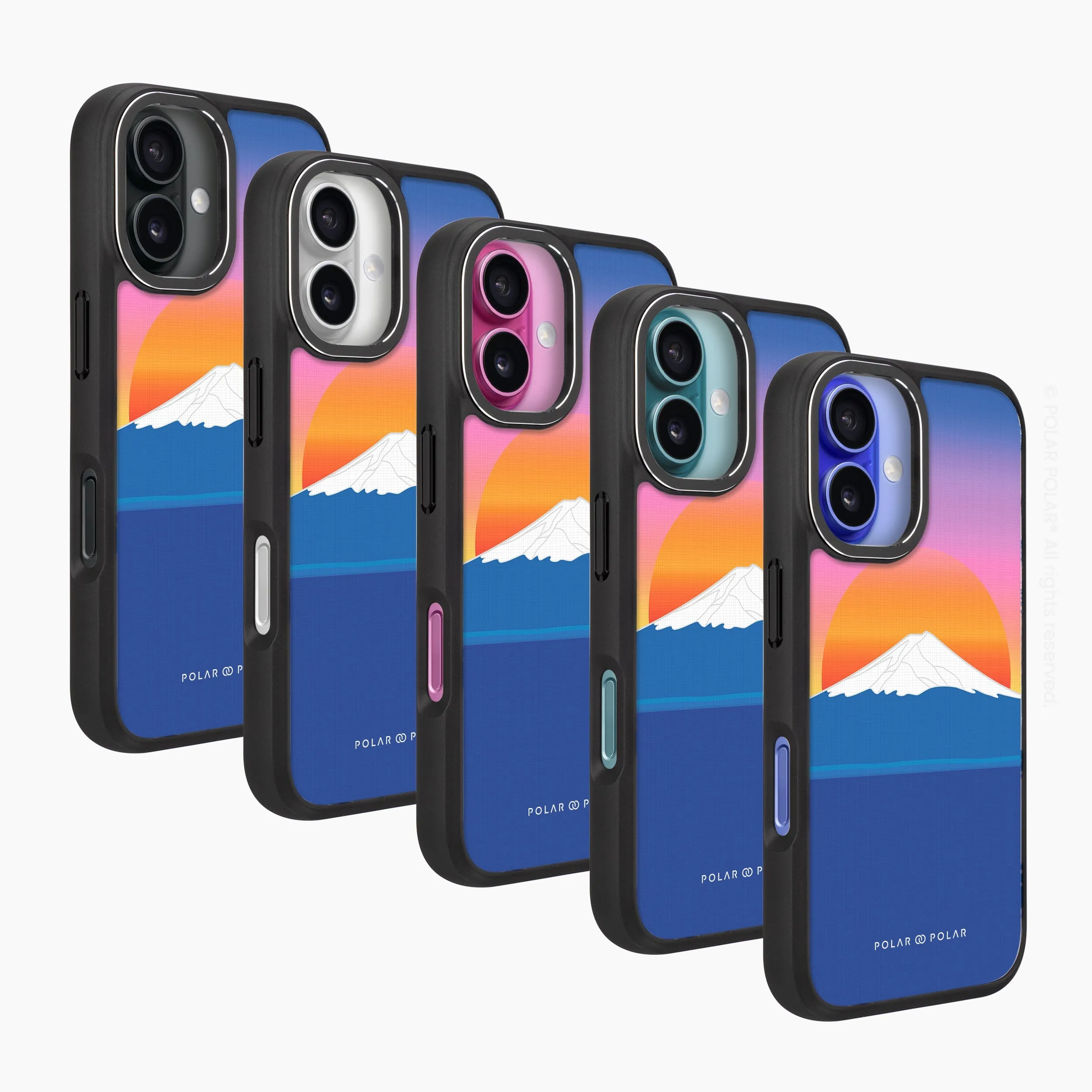 Fujisan Sunset - iPhone 16 Plus Frosted Black Bumper MagSafe Case