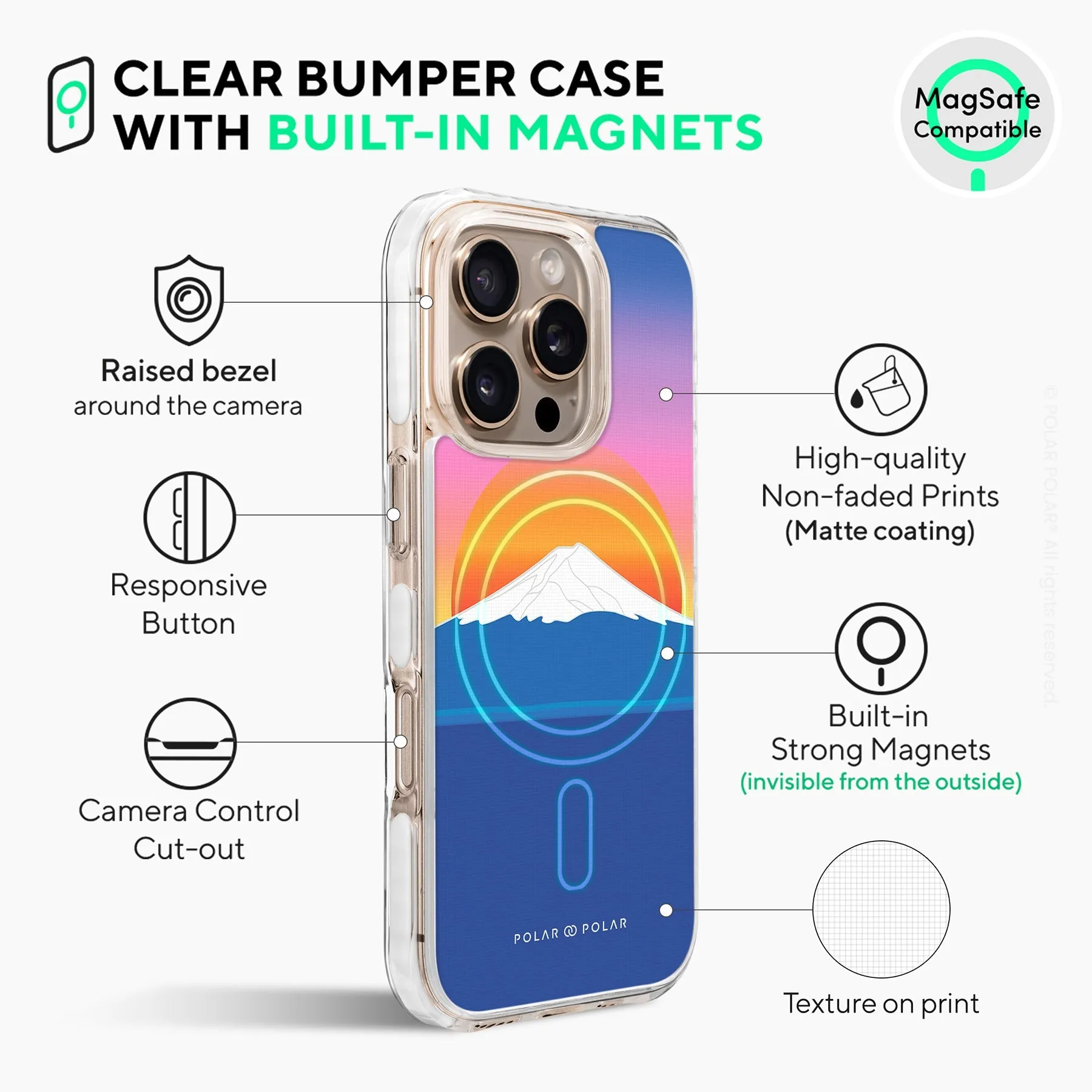 Fujisan Sunset - iPhone 16 Pro Clear Bumper MagSafe Case