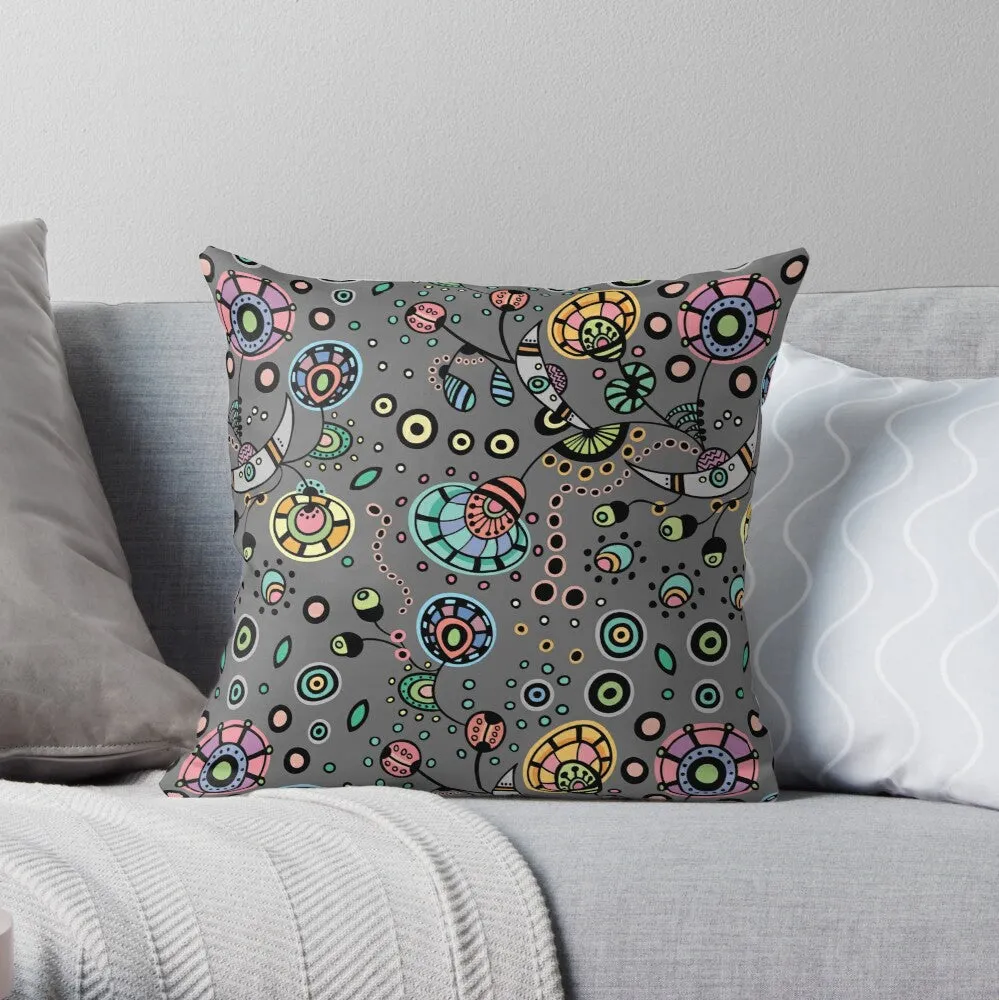 Funky Bloom Throw Pillow