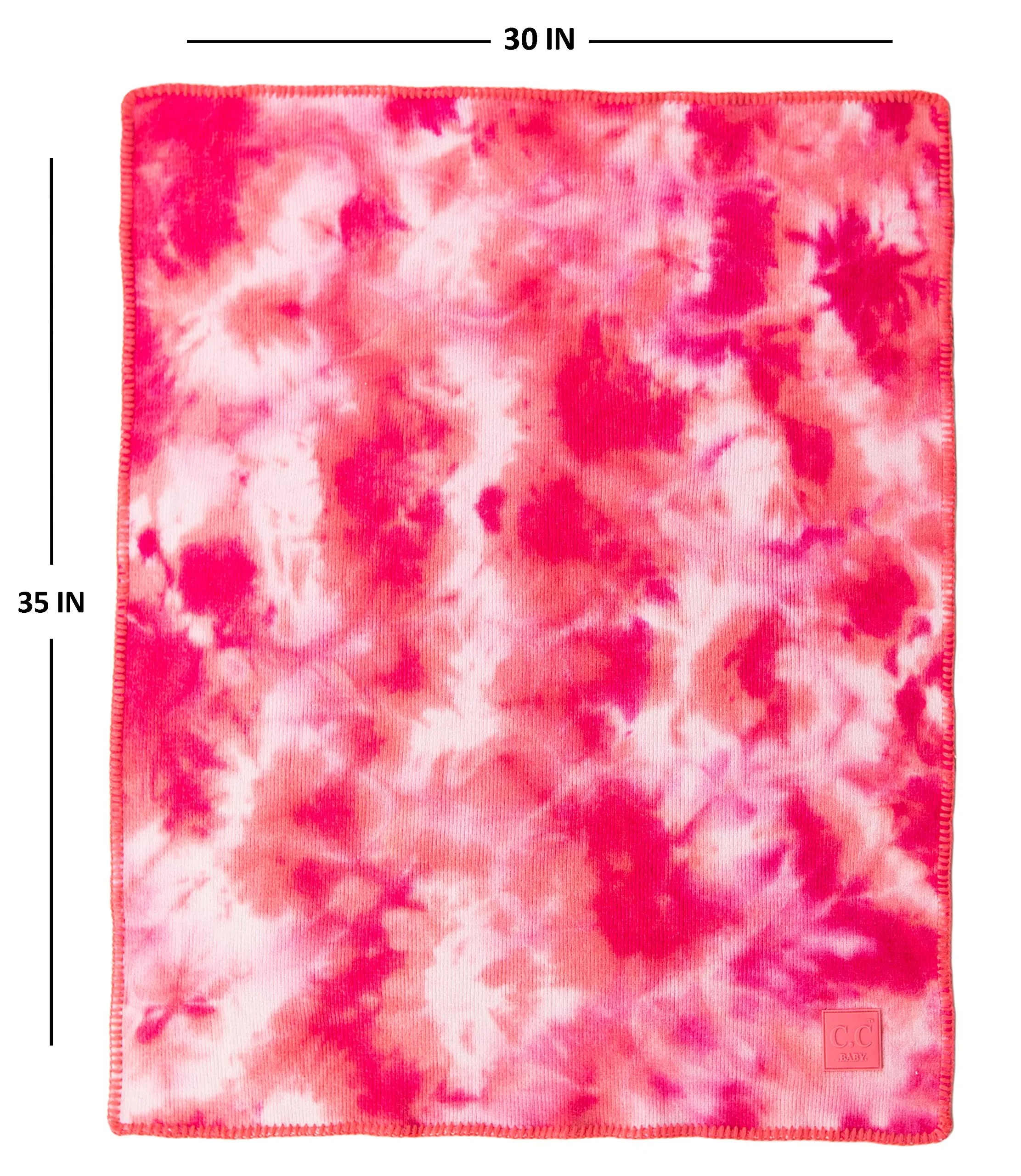 Funky Junque Lightweight Baby Throw Blanket with Matching Tie Dye Pom Beanie