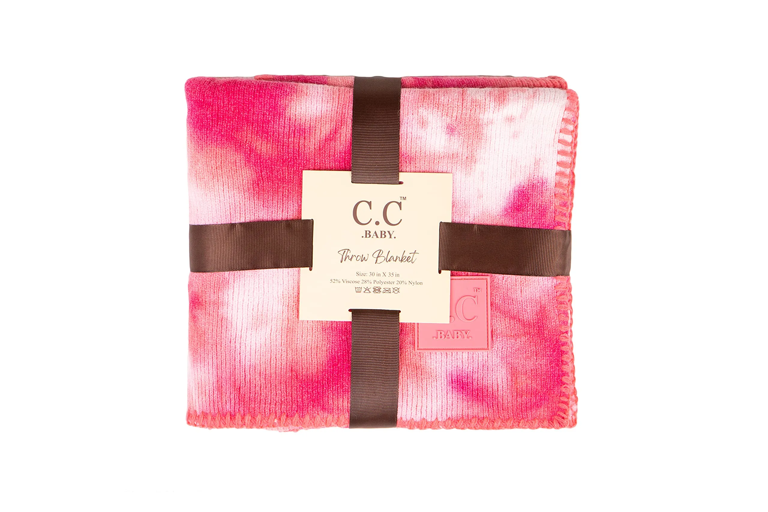 Funky Junque Lightweight Baby Throw Blanket with Matching Tie Dye Pom Beanie