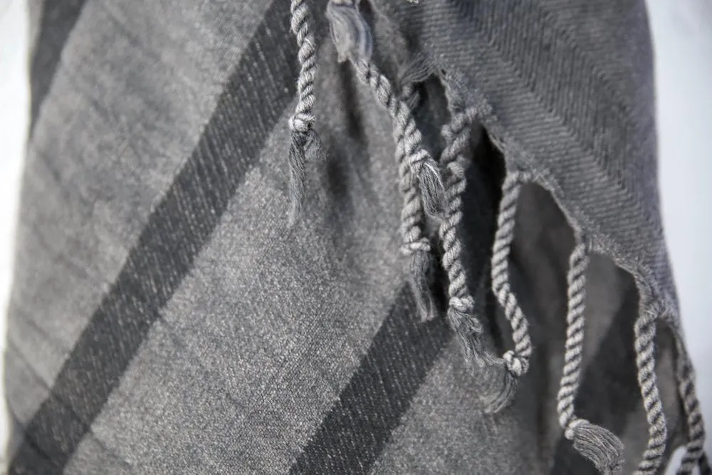 Gece Pestemal Scarf in Dark Grey
