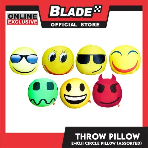 Gifts Adorable 14 inches Round Throw Pillow Happy Smiley Emoji (Assorted Designs and Colors)
