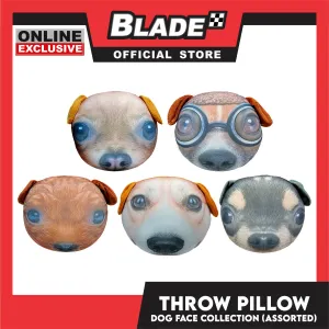 Gifts Adorable Round Throw Pillow Dog Face Design Collection 15 inches (Assorted Designs and Colors)