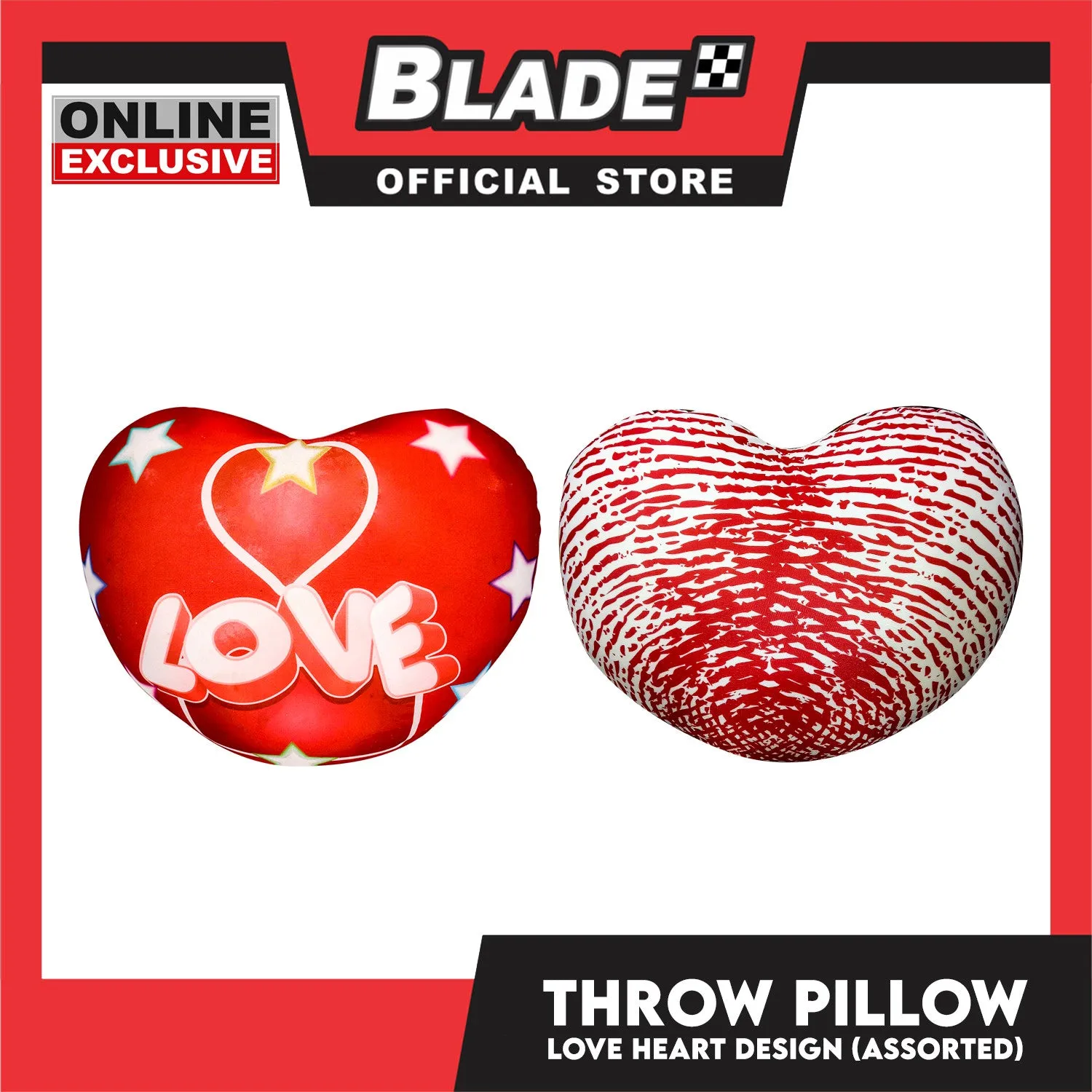 Gifts Throw Pillow Heart Design 15'' (Assorted Designs and Colors)