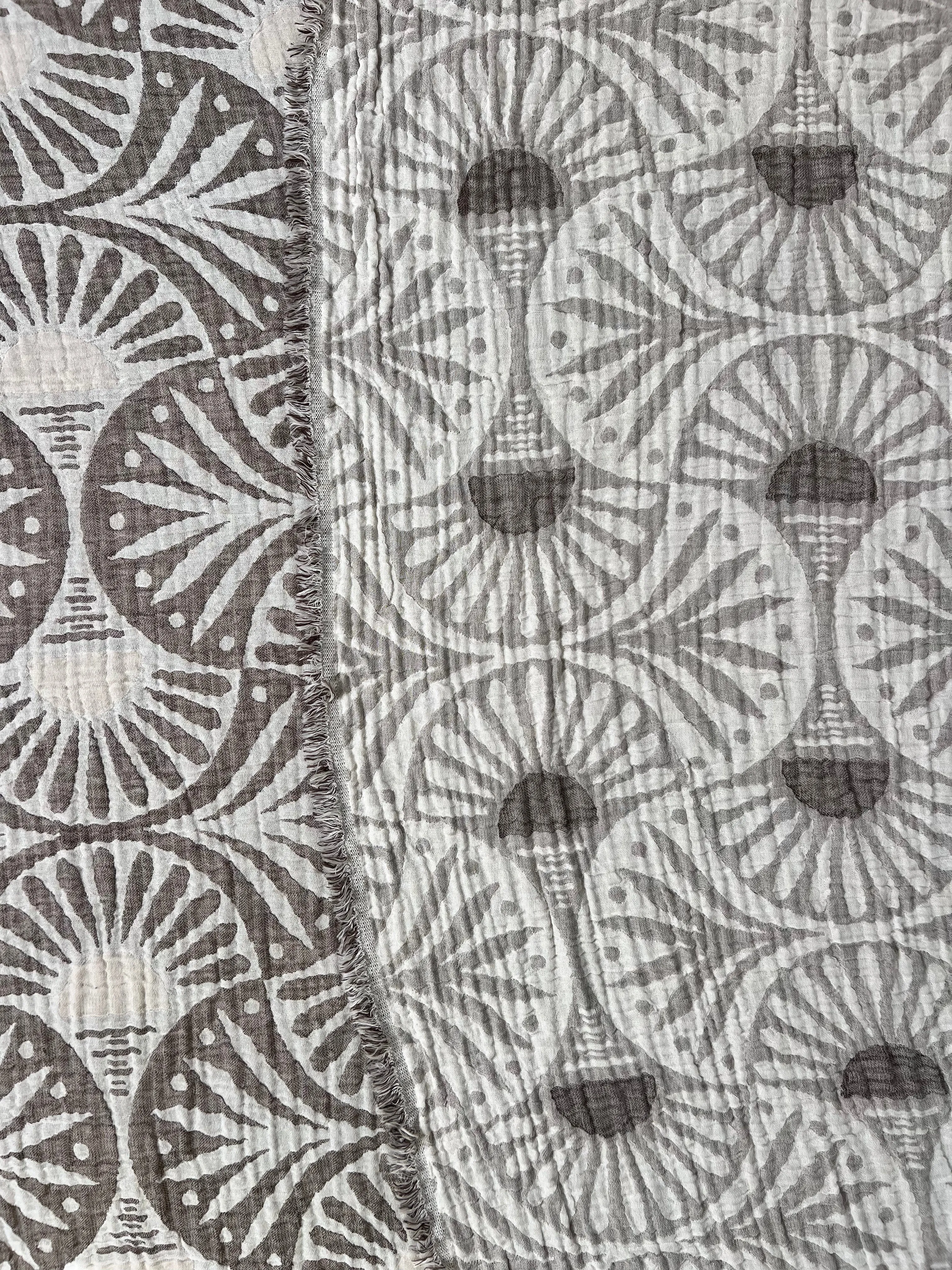 Ginkgo Muslin Bed Blanket