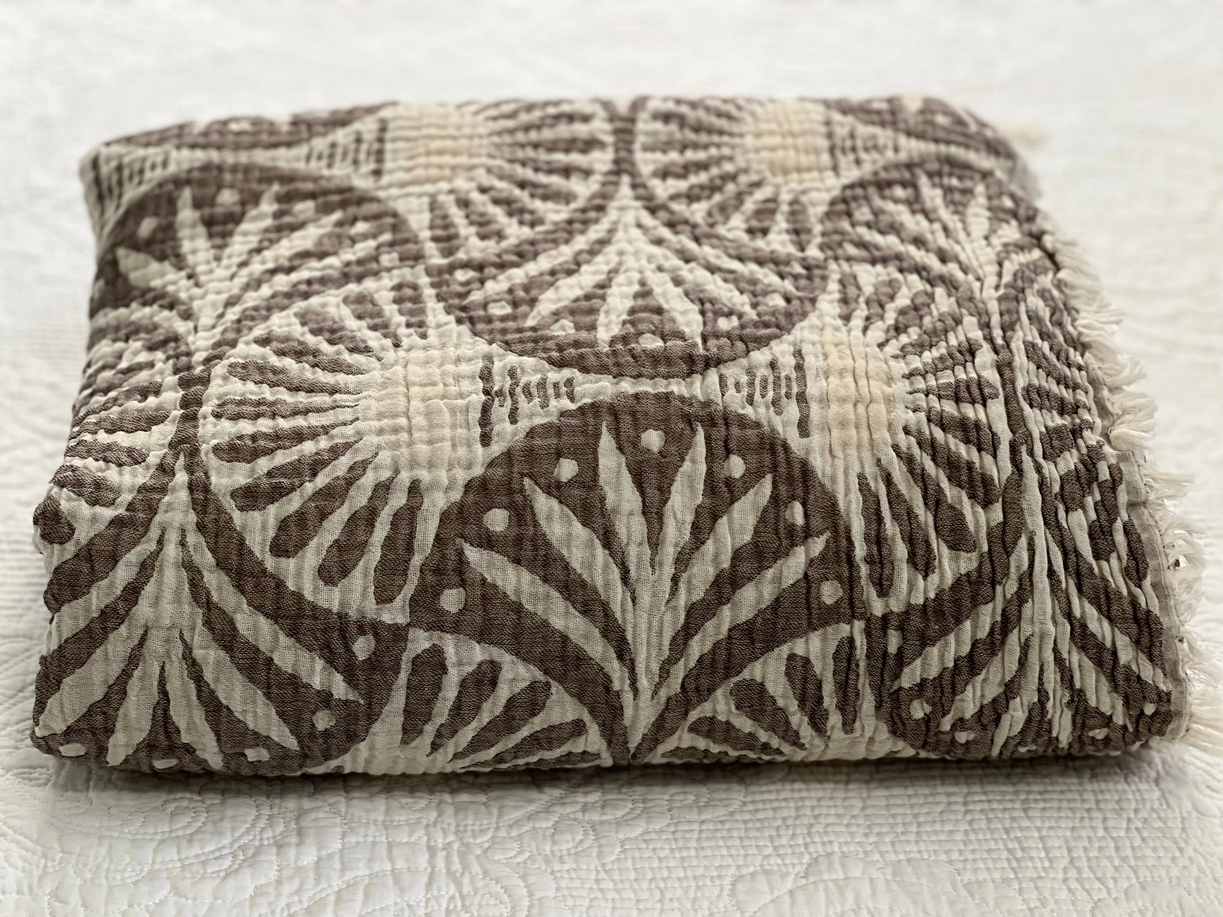 Ginkgo Muslin Bed Blanket