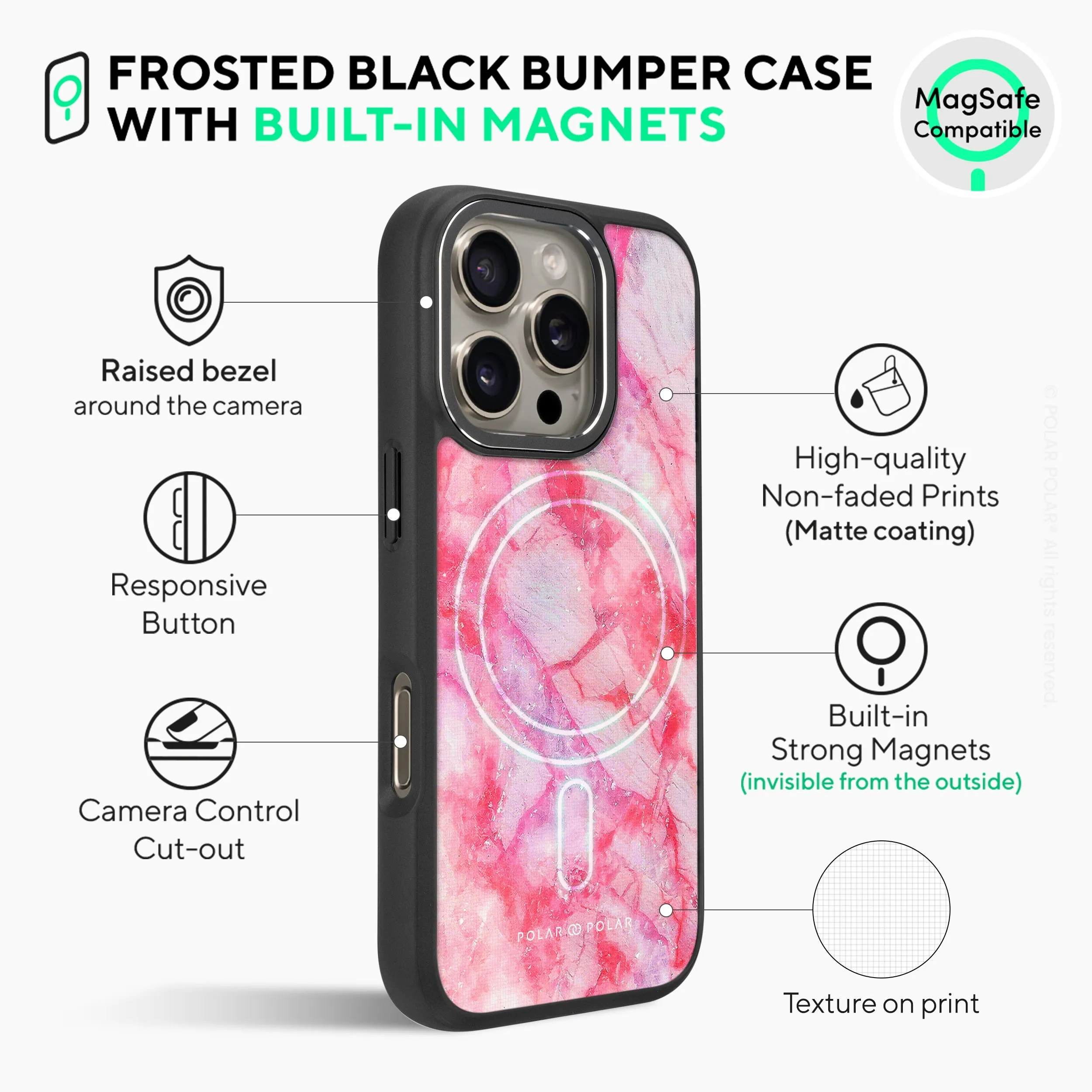 Gloaming Island - iPhone 16 Pro Max Frosted Black Bumper MagSafe Case