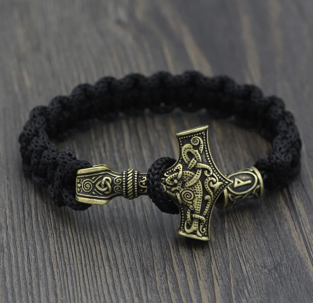 Gold Mjolnir Paracord Bracelet