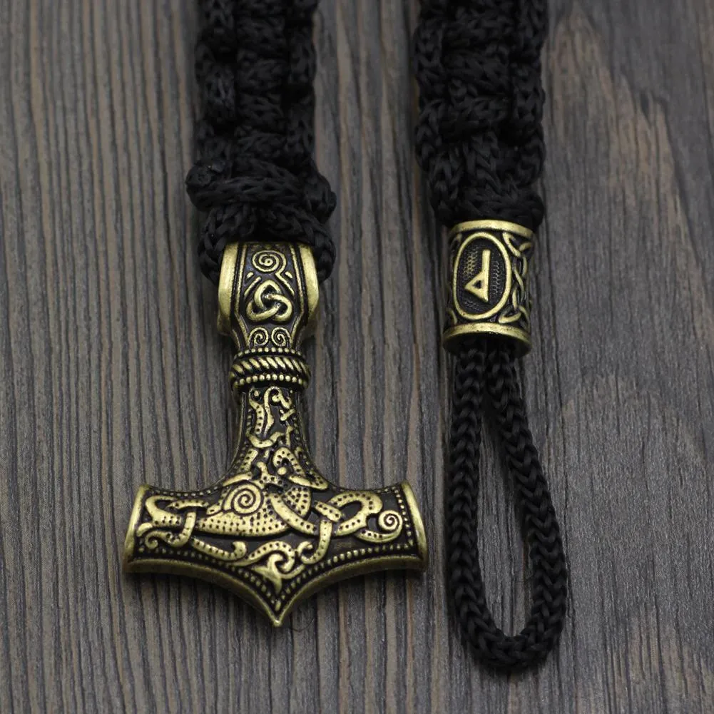 Gold Mjolnir Paracord Bracelet