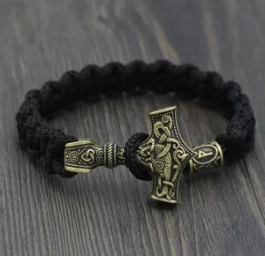 Gold Mjolnir Paracord Bracelet