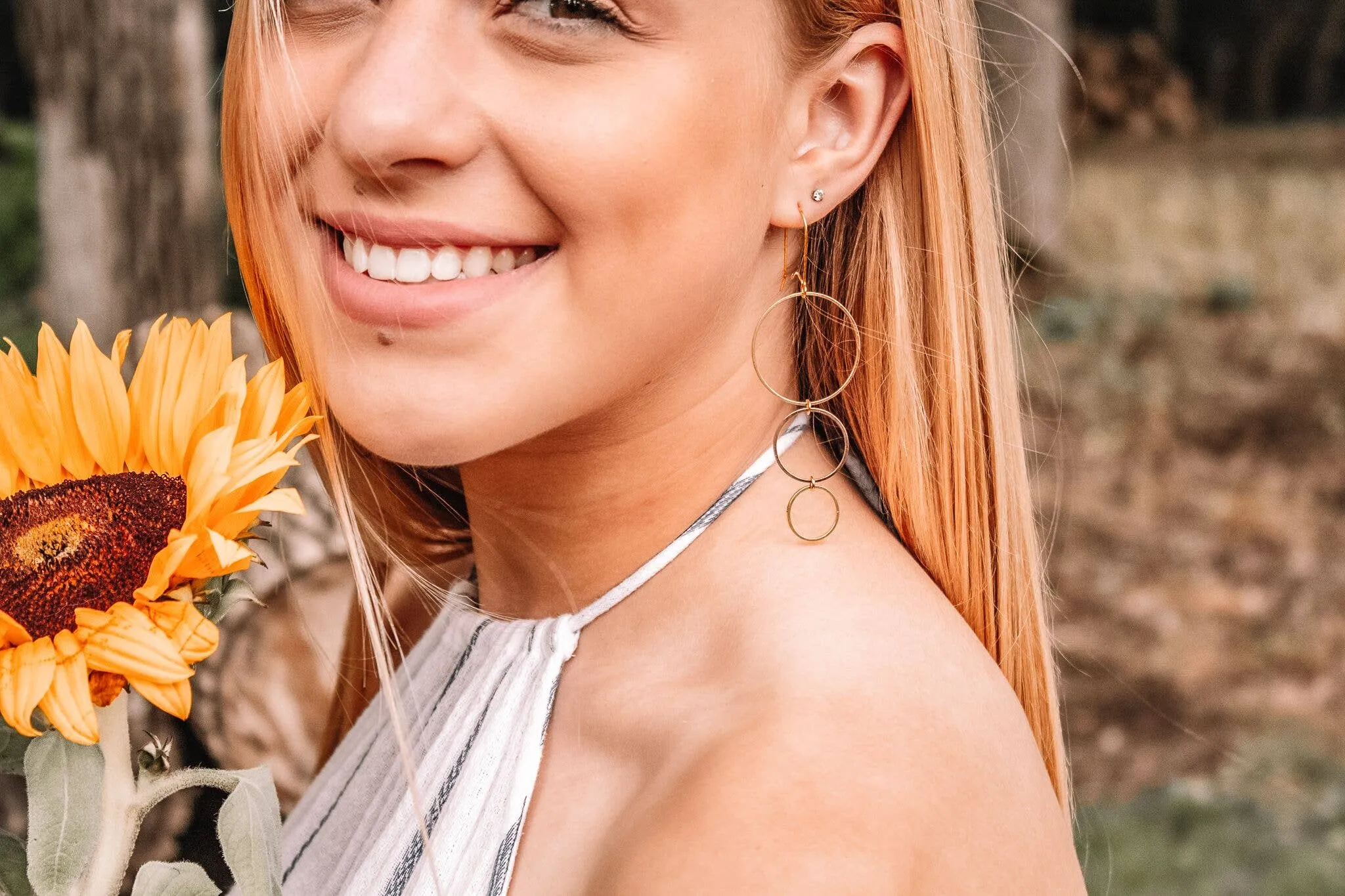 Gold Plated Triple Hoop Lilghtweight Earrings: Gold Plated Triple Hoop Earrings