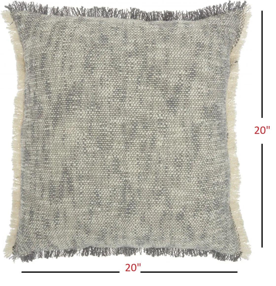 Gray and Ivory Abstract Pattern Throw Pillow