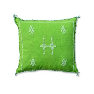 Green Handwoven Kilim Decorative Throw Pillow Cover