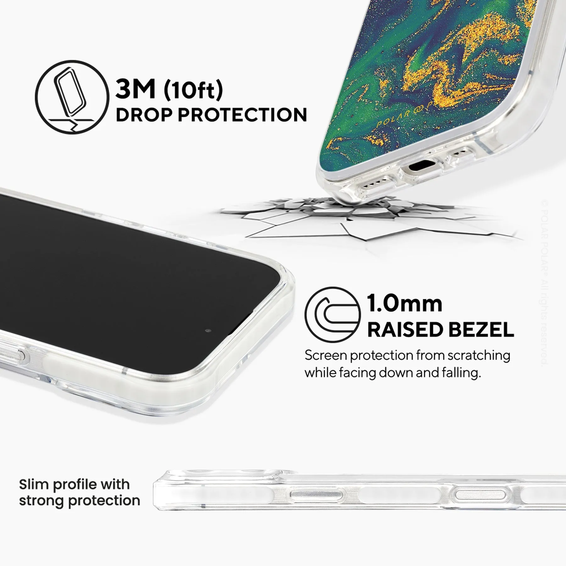 Green Night Quicksand - iPhone 16 Pro Clear Bumper MagSafe Case
