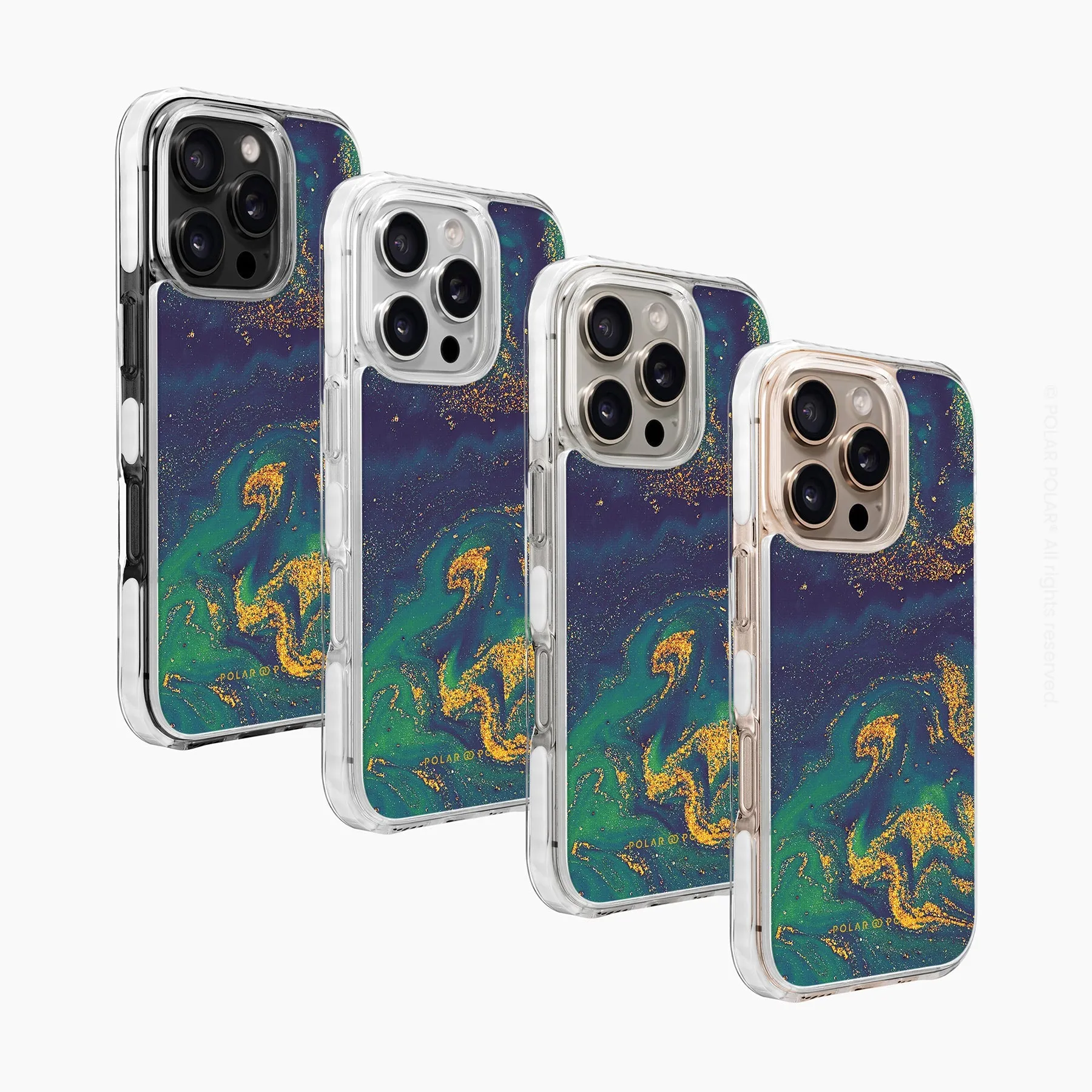 Green Night Quicksand - iPhone 16 Pro Max Clear Bumper MagSafe Case