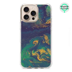 Green Night Quicksand - iPhone 16 Pro Max Clear Bumper MagSafe Case