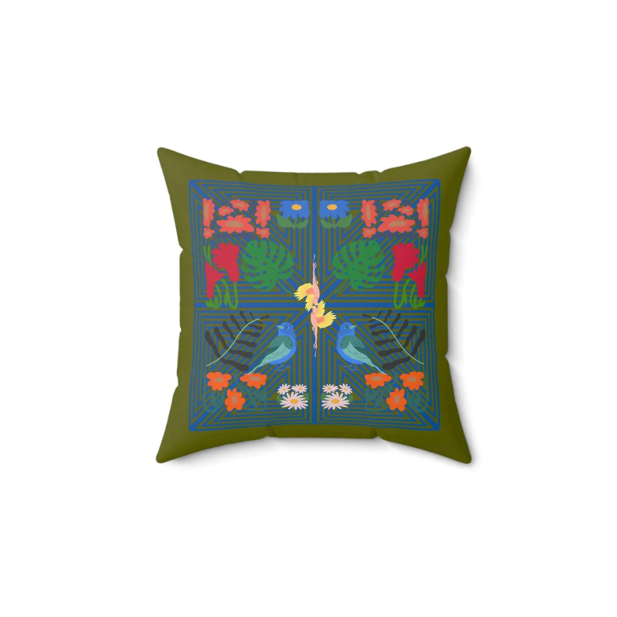 Green Paradise Printed Throw Pillow