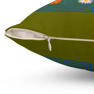 Green Paradise Printed Throw Pillow