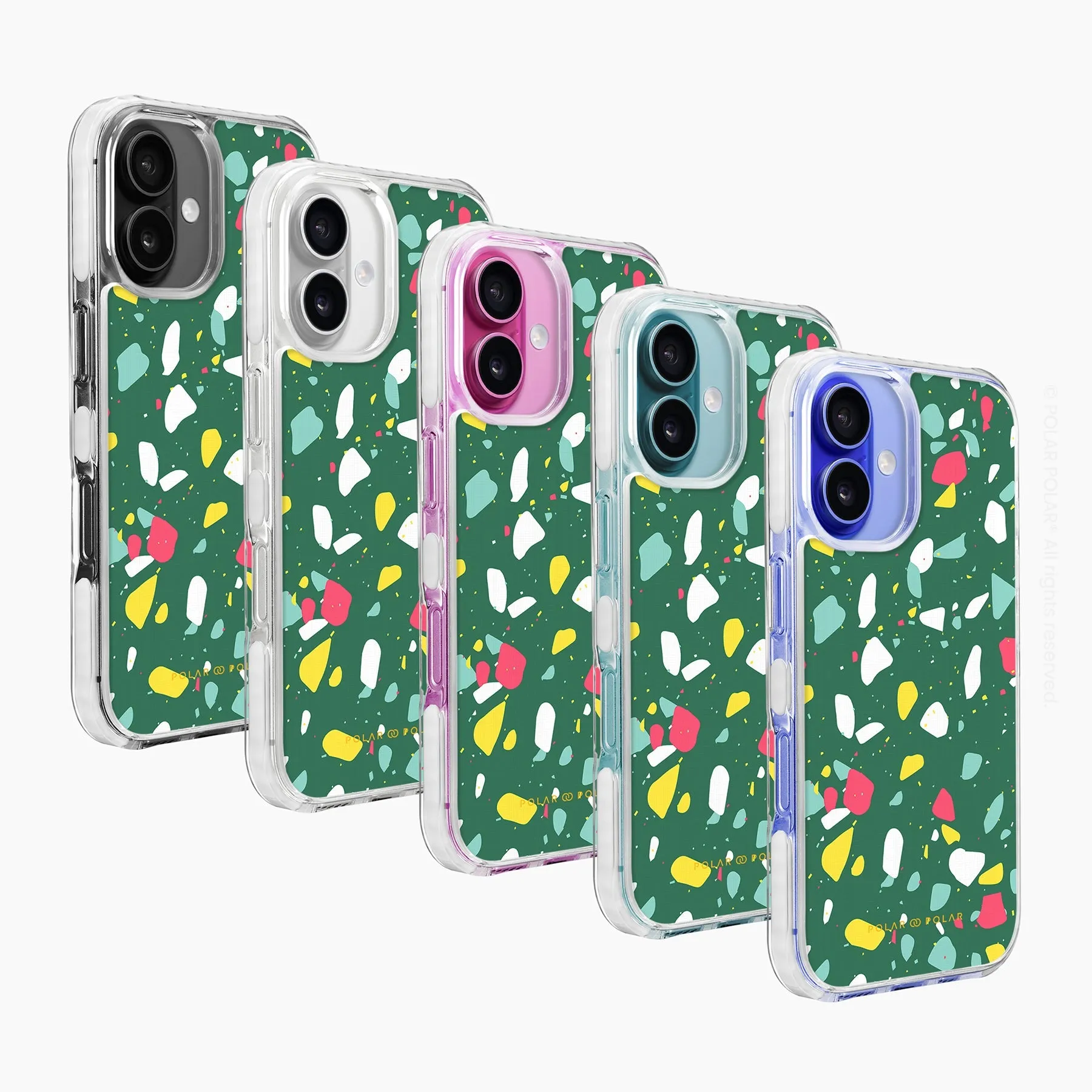 Greenfield Terrazzo - iPhone 16 Clear Bumper MagSafe Case