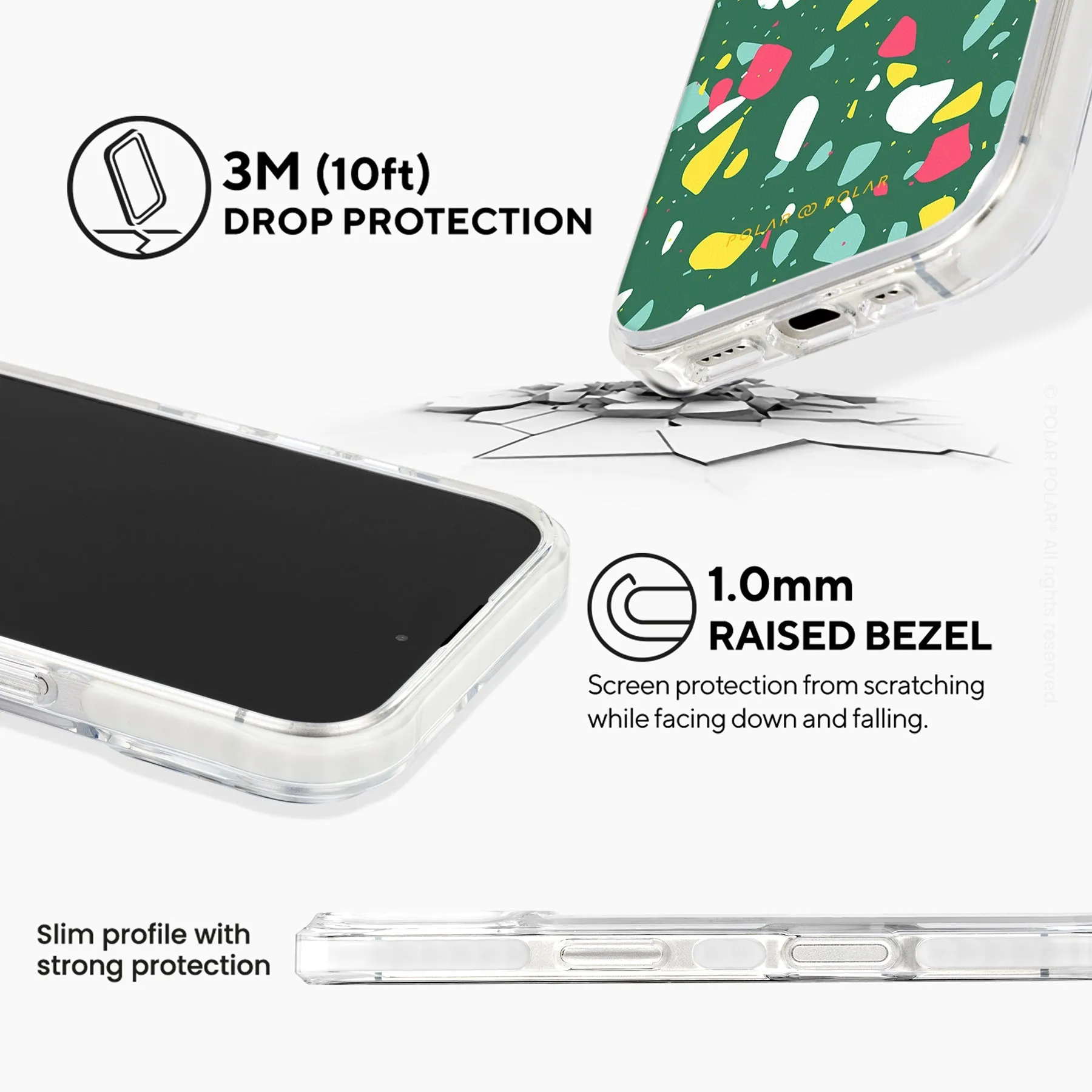 Greenfield Terrazzo - iPhone 16 Plus Clear Bumper MagSafe Case