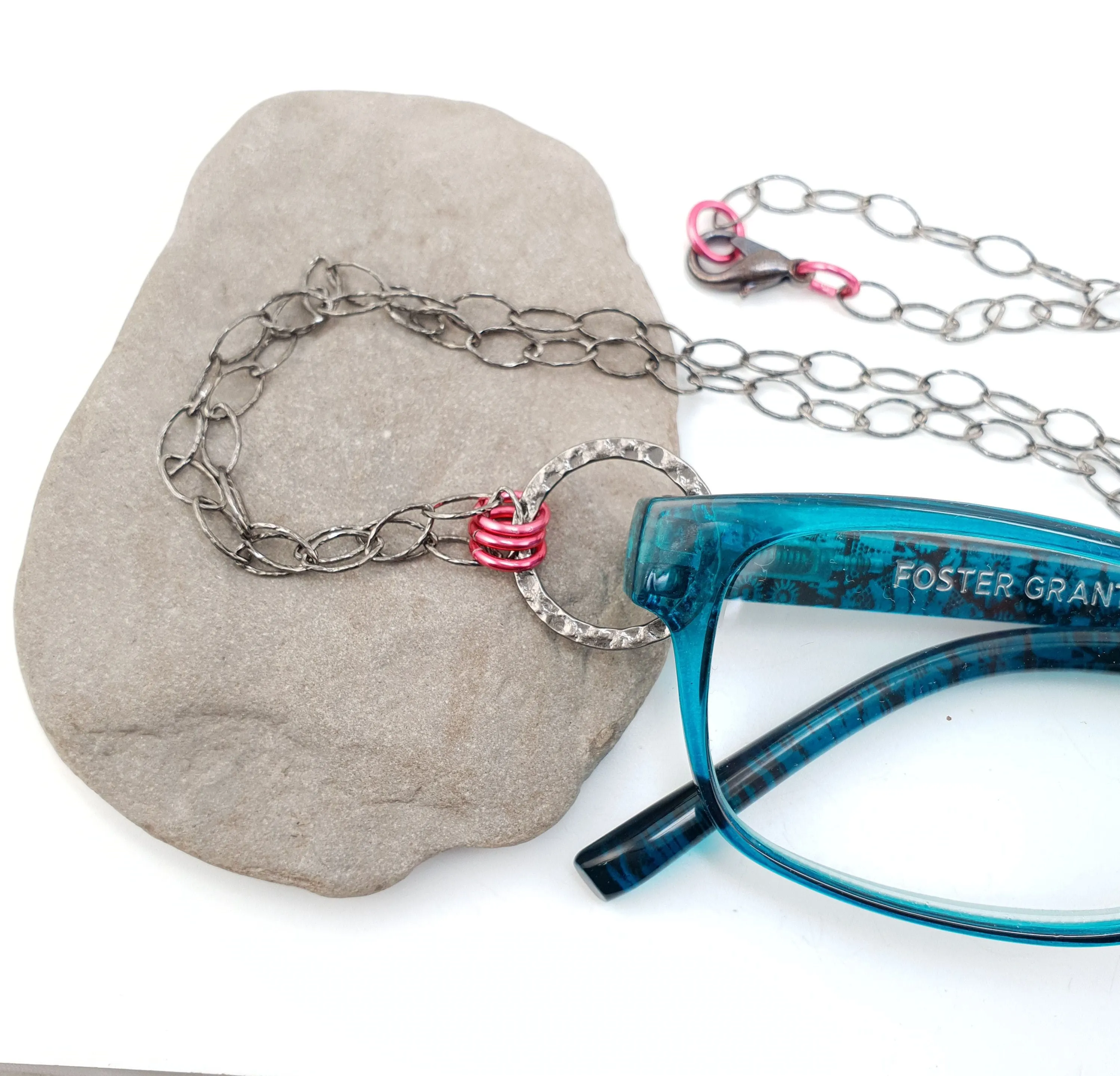 Gunmetal Eyeglass Necklace