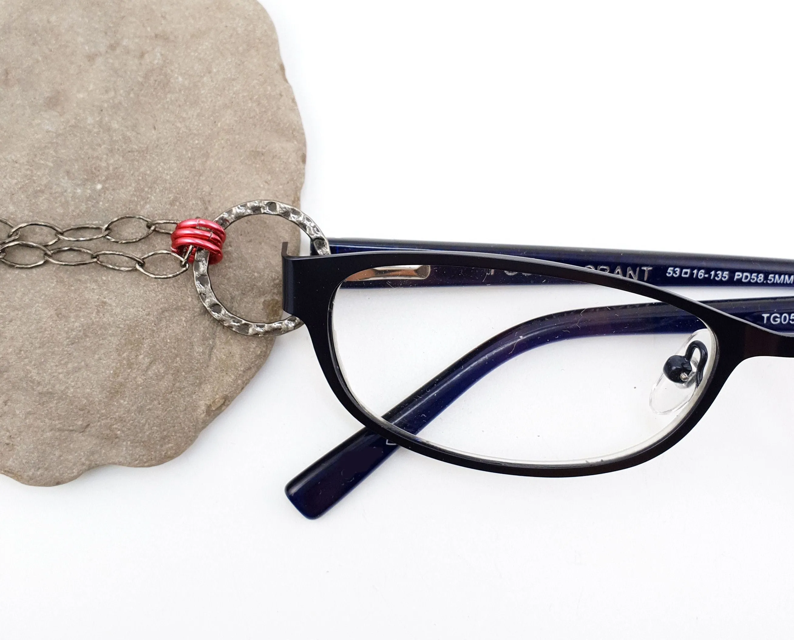 Gunmetal Eyeglass Necklace