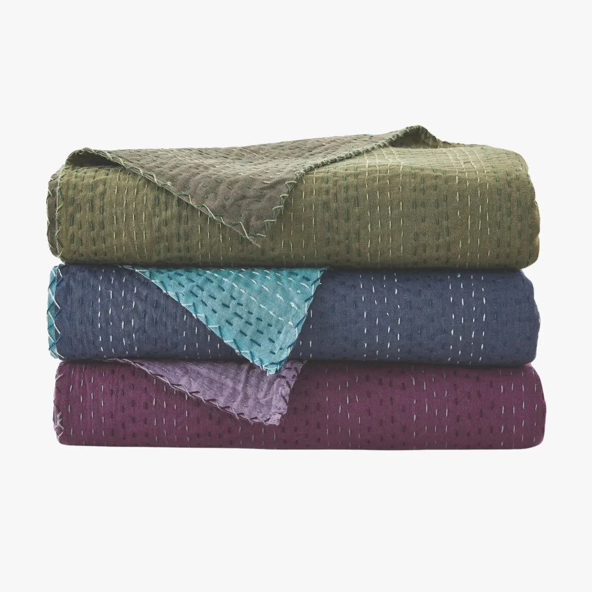 Hand Stitched Reversible Kantha Throws