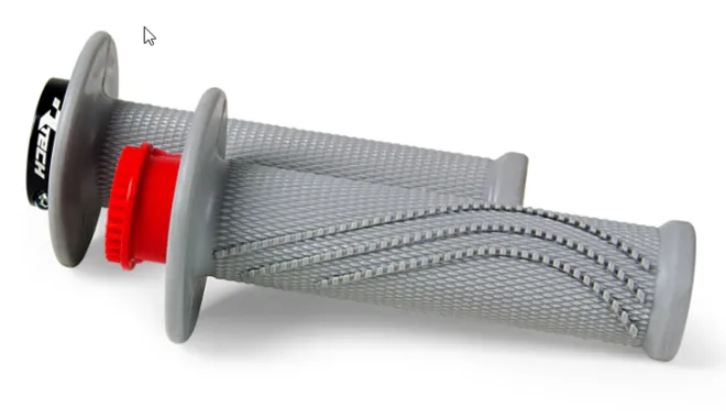 HANDLEBAR GRIPS RTECH R20 LOCK ON GREY