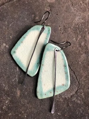 Handmade Hypoallergenic Lightweight Ceramic Statement Earrings - Long,