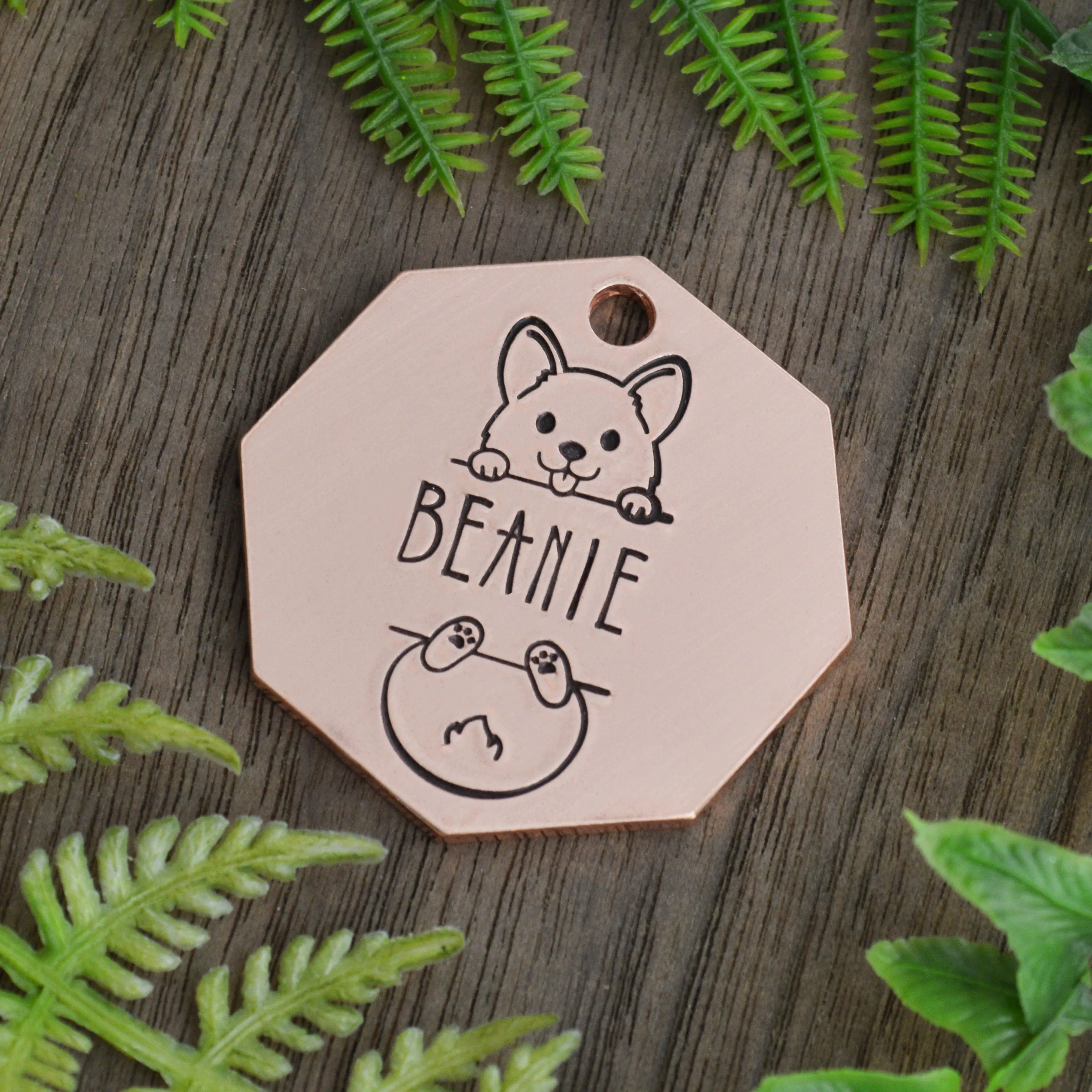 Hang in There Hand Stamped Dog Collar Tag