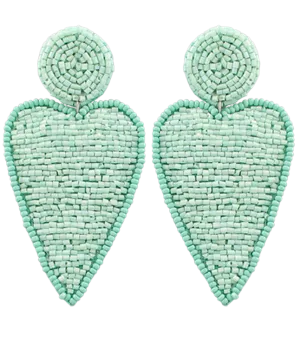 Heart Patch Earrings - Mint