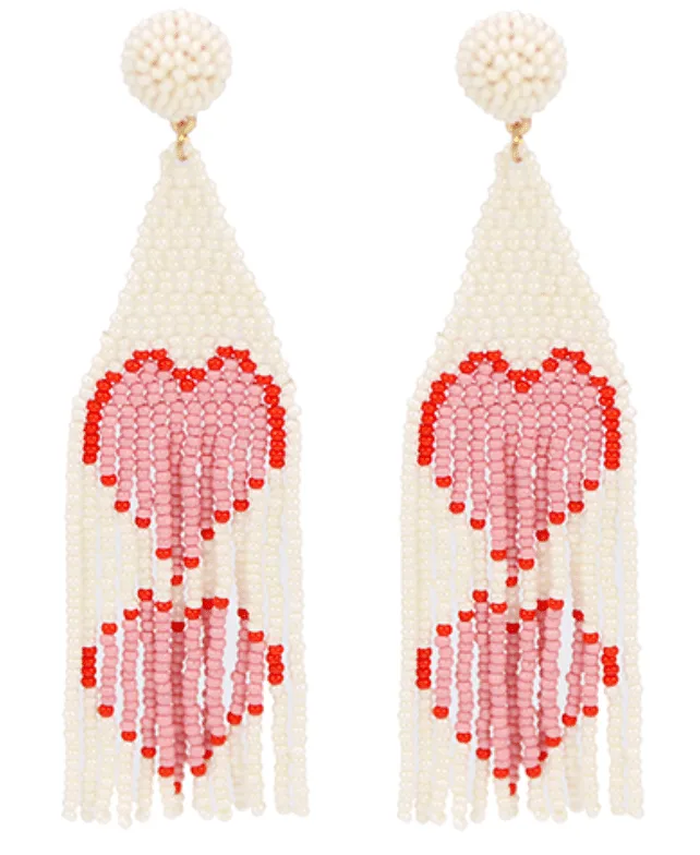 Heart Tassel Earrings