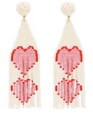 Heart Tassel Earrings