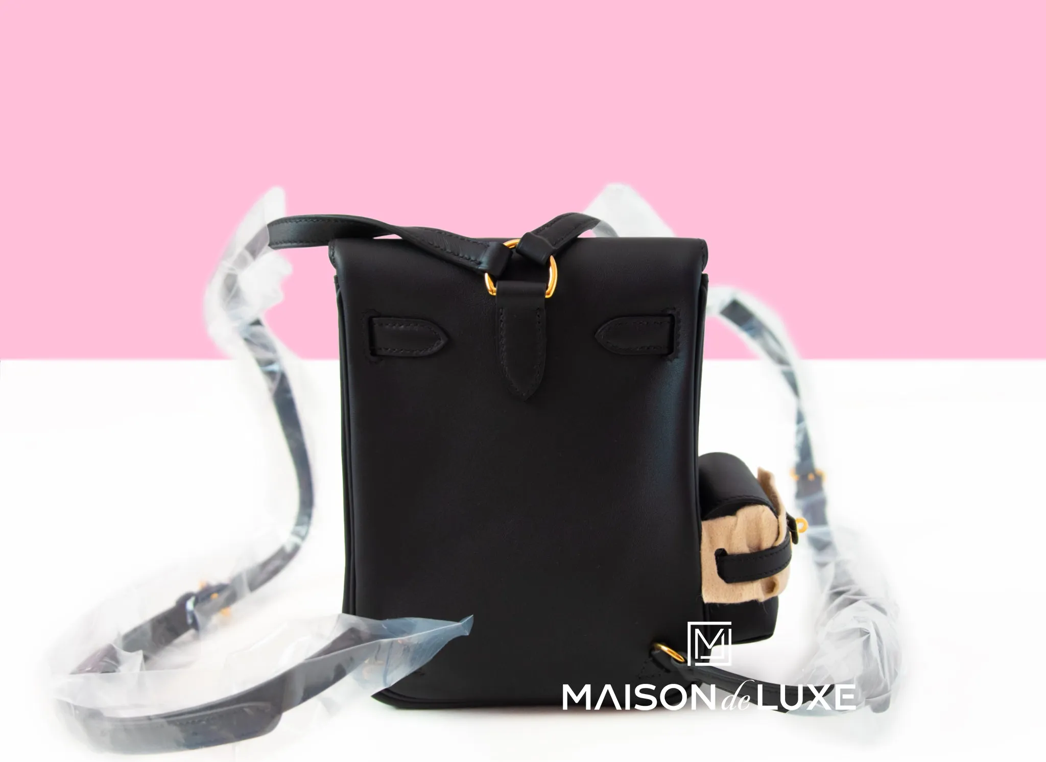 Hermes Kelly Jump Backpack Black Swift Gold Hardware