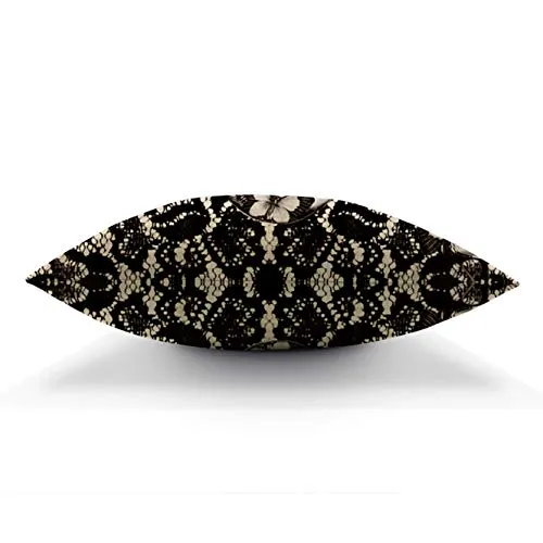 HGOD DESIGNS Cotton Linen Sofa Chair Square Throw Pillow Case Decorative Cushion Cover Pillowcase Victorian Gothic Lace Skull Pillow Cover Double Side 18X18 Inches