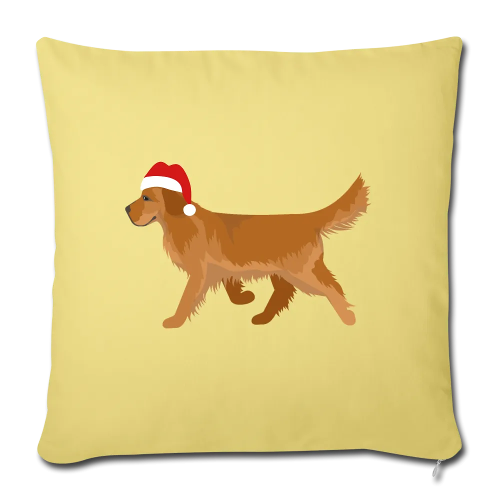 Holiday Golden Retriever Throw Pillow Cover 18” x 18”