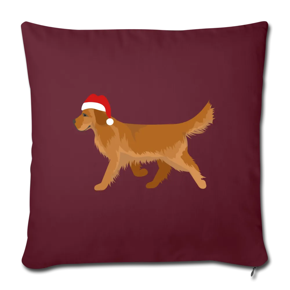 Holiday Golden Retriever Throw Pillow Cover 18” x 18”