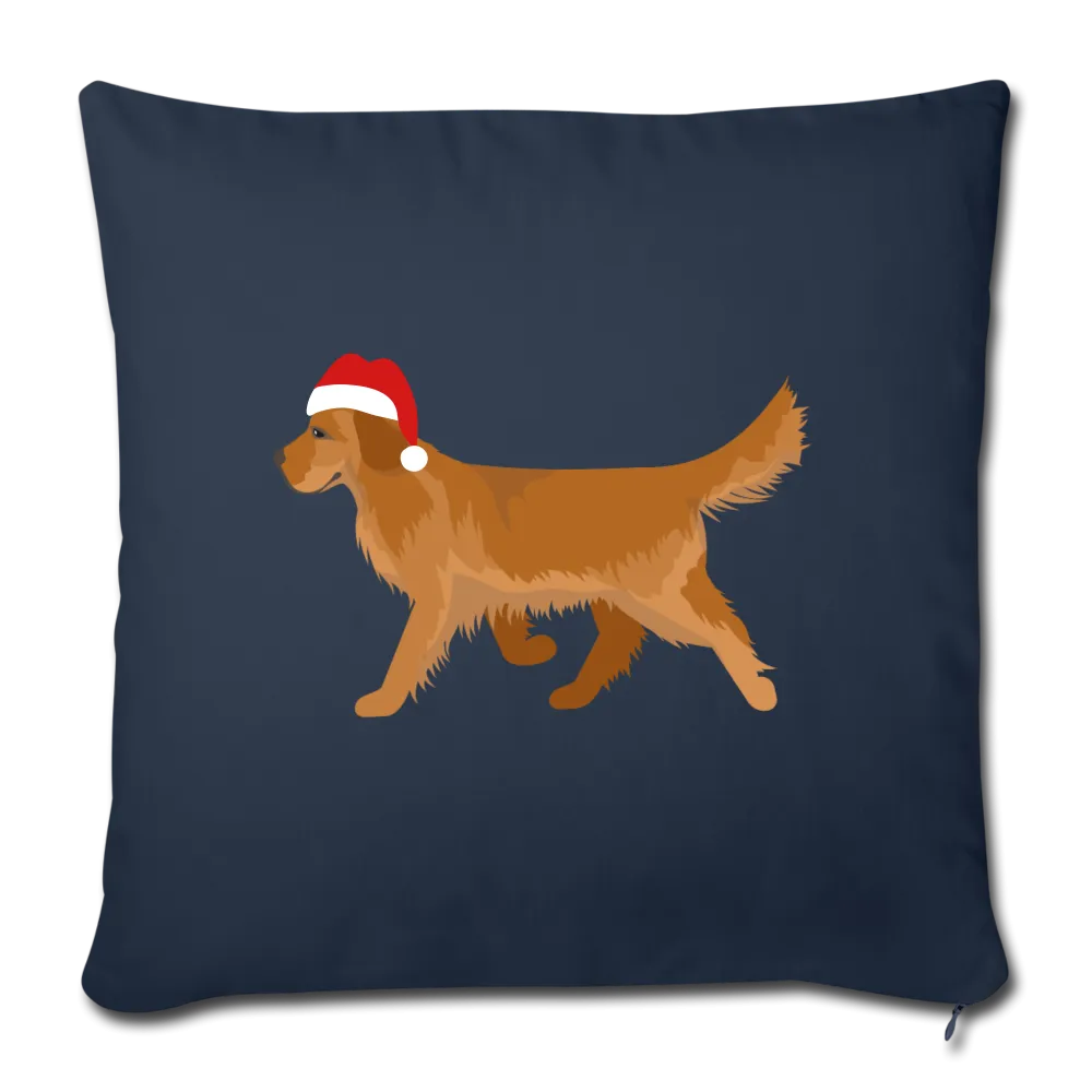 Holiday Golden Retriever Throw Pillow Cover 18” x 18”