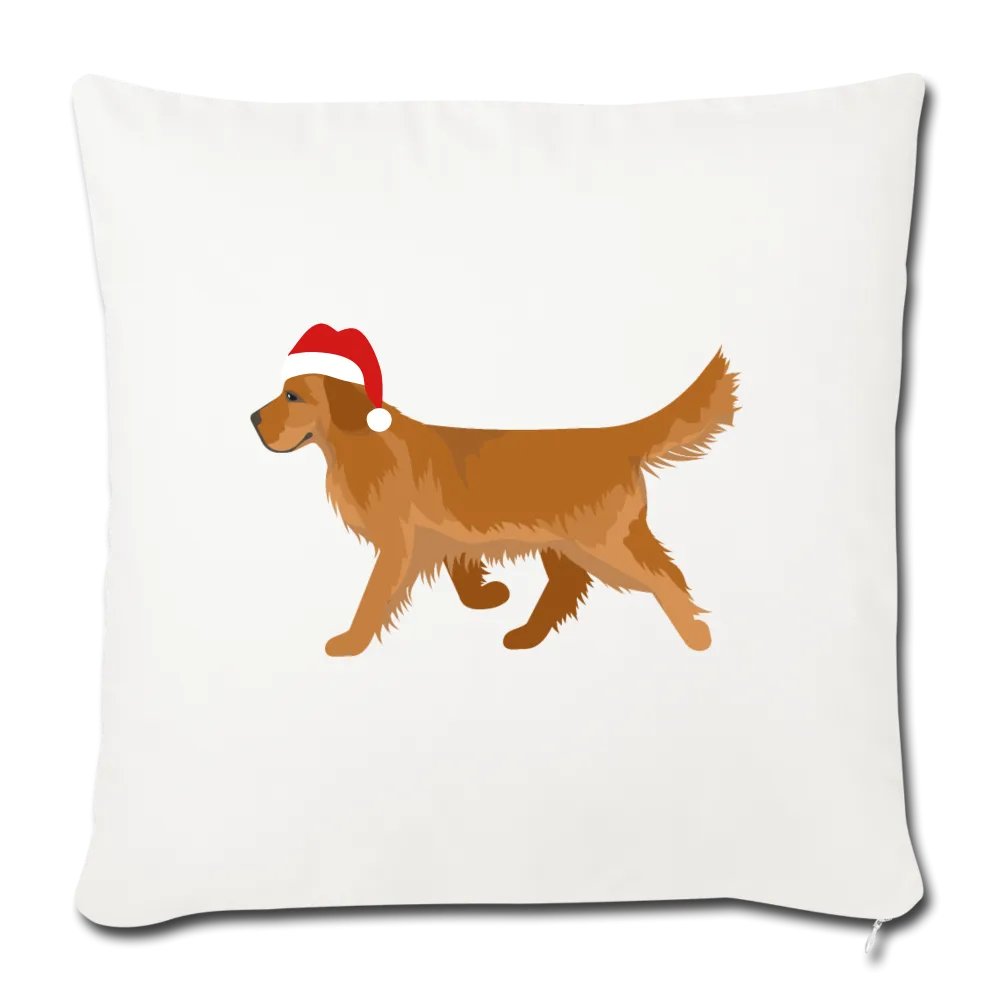 Holiday Golden Retriever Throw Pillow Cover 18” x 18”