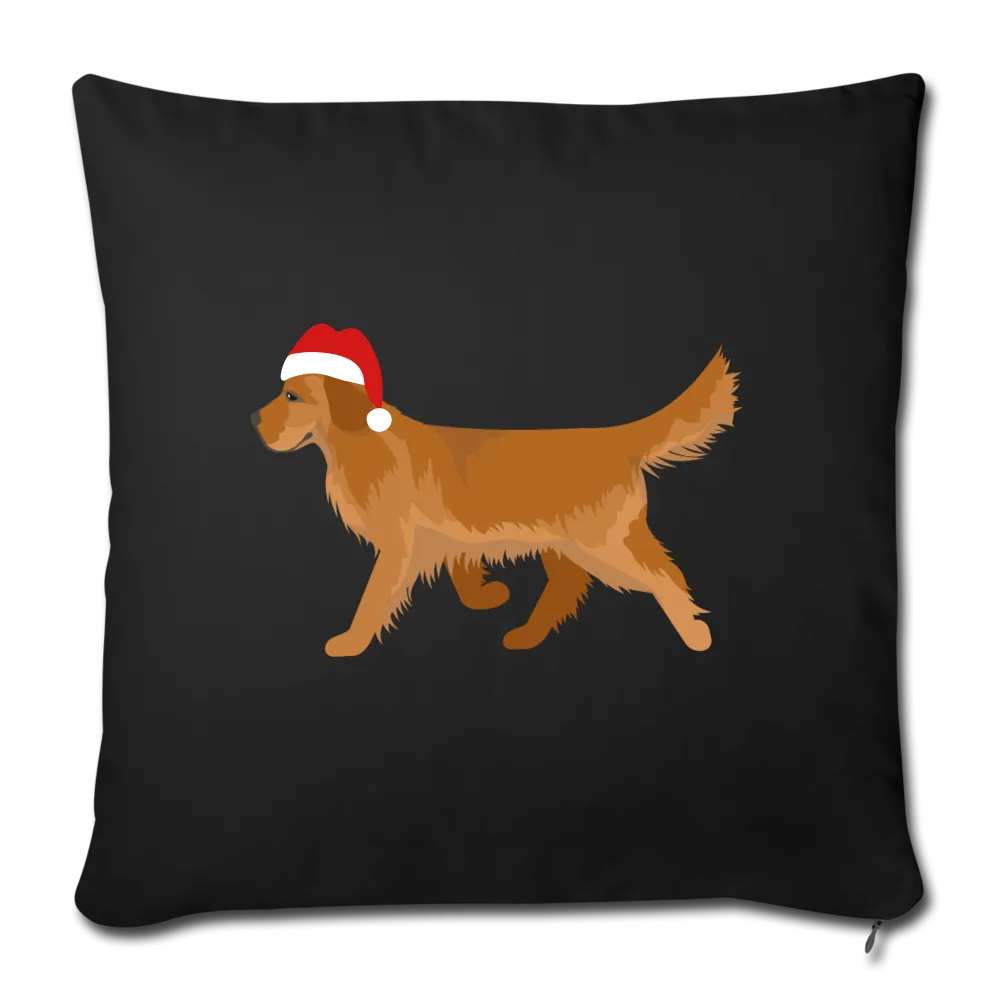 Holiday Golden Retriever Throw Pillow Cover 18” x 18”