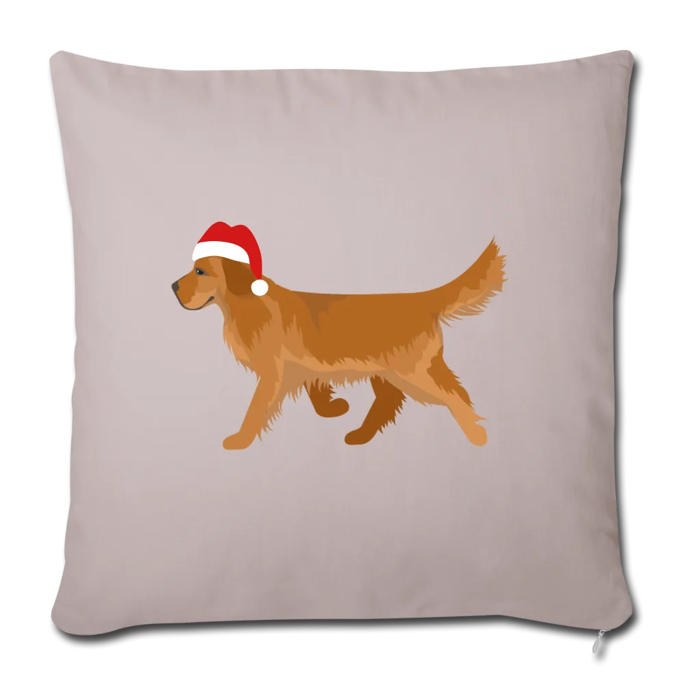Holiday Golden Retriever Throw Pillow Cover 18” x 18”