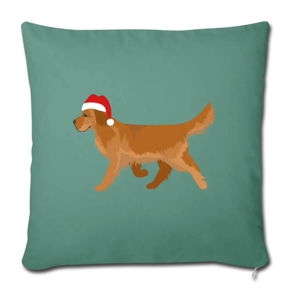 Holiday Golden Retriever Throw Pillow Cover 18” x 18”