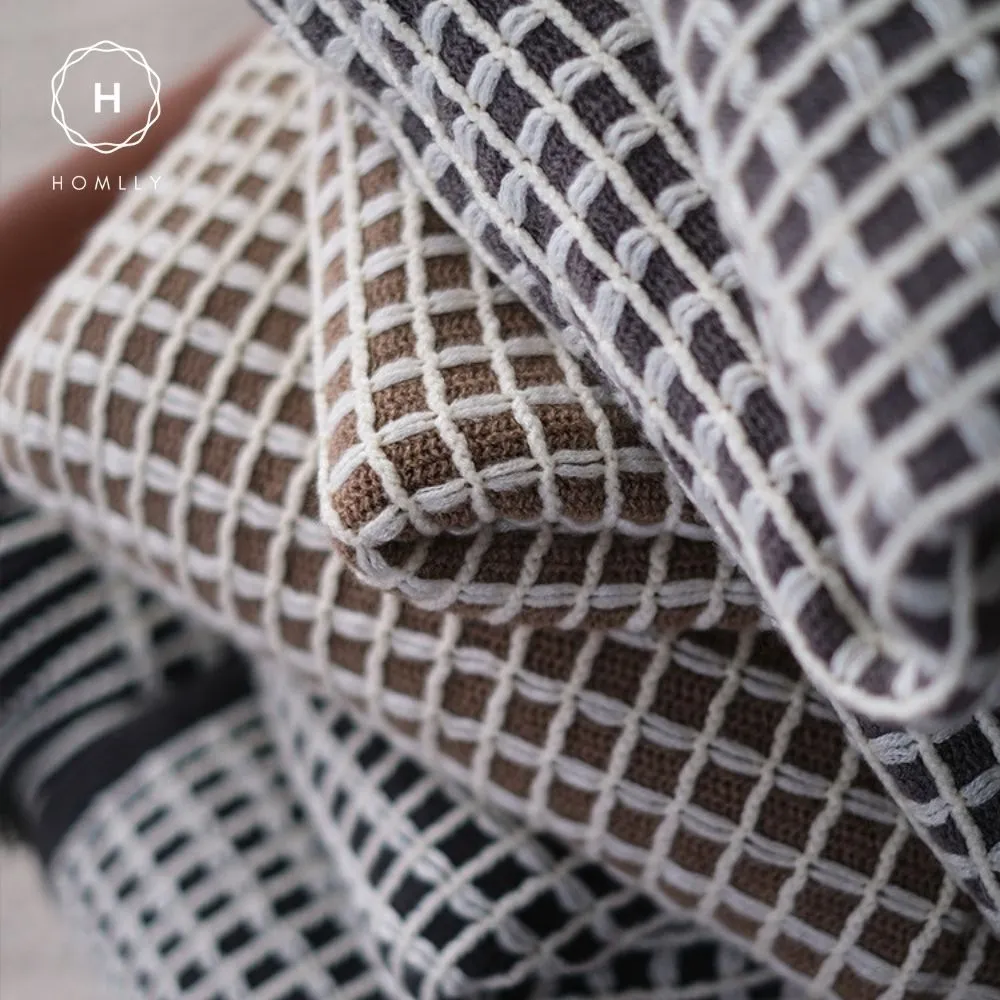 Homlly Chekii Knitted Soft Woven Blanket Throw with Tassels for Sofa Chair Bed