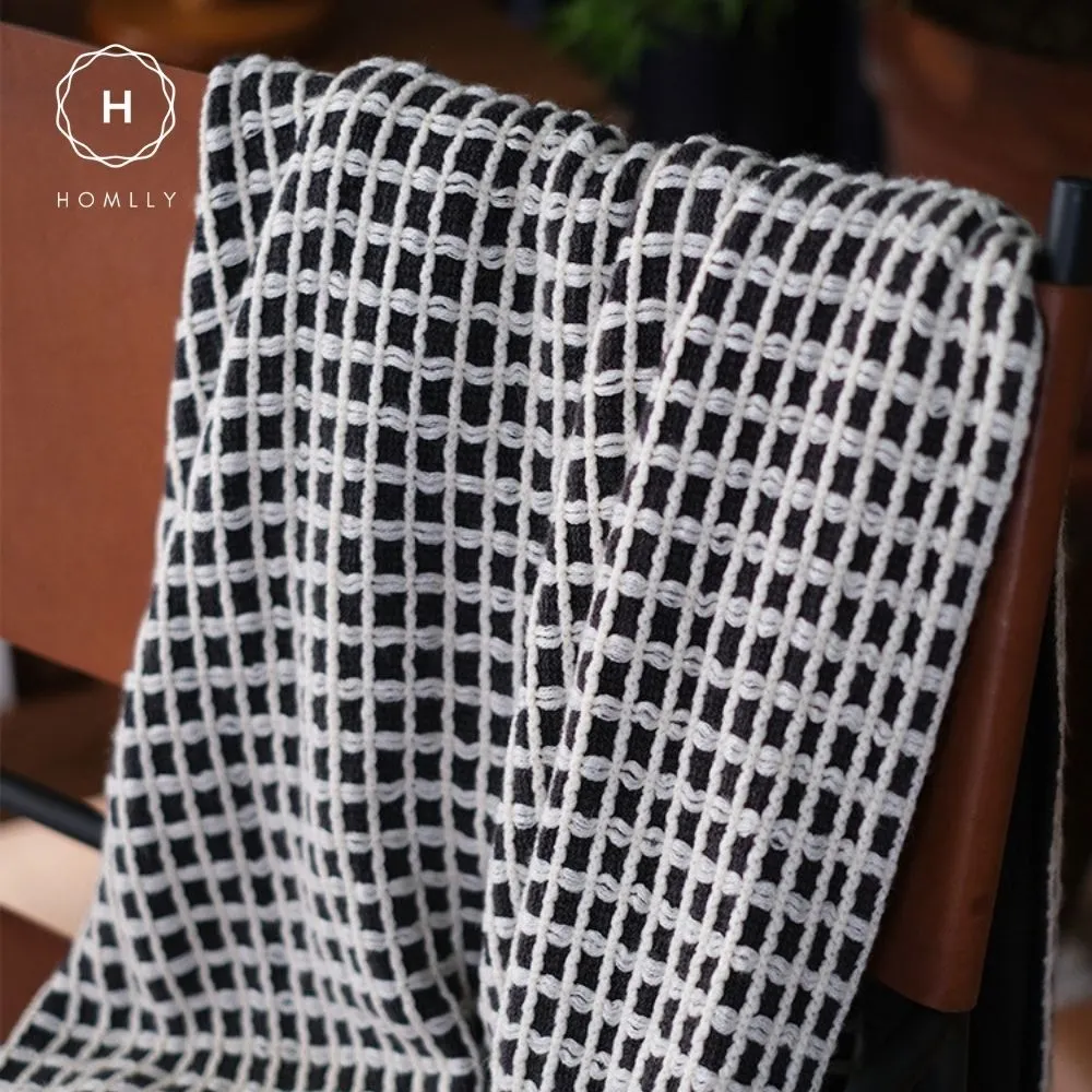 Homlly Chekii Knitted Soft Woven Blanket Throw with Tassels for Sofa Chair Bed